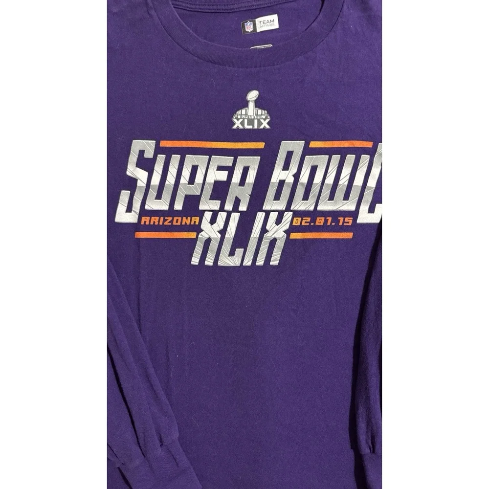 Super Bowl XLIX Arizona Long Sleeve T-Shirt Men's 2XL Purple NFL Team Apparel